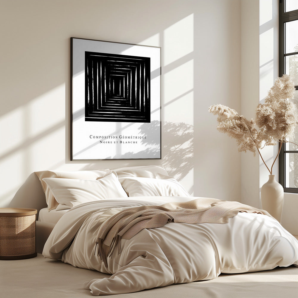 Composition GÃ©omÃ©trique Noire et Blanche | Poster