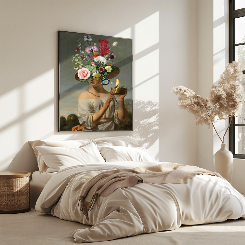 Woman In a Large Floral Hat | Poster
