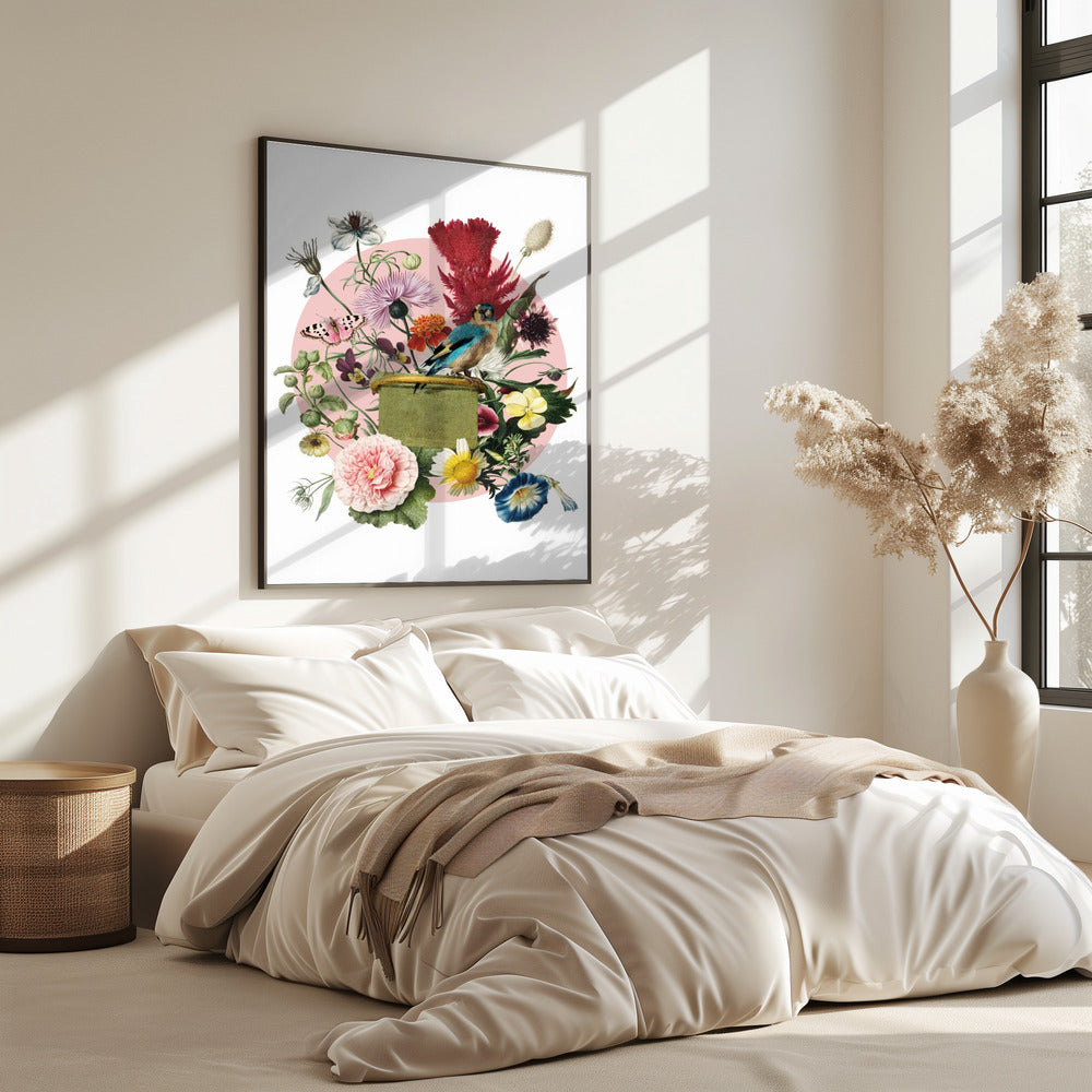 Colorful Bird Perched On A Box | Poster