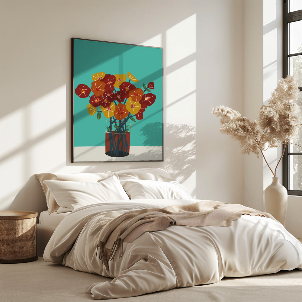 Floral flowers in vase | Poster
