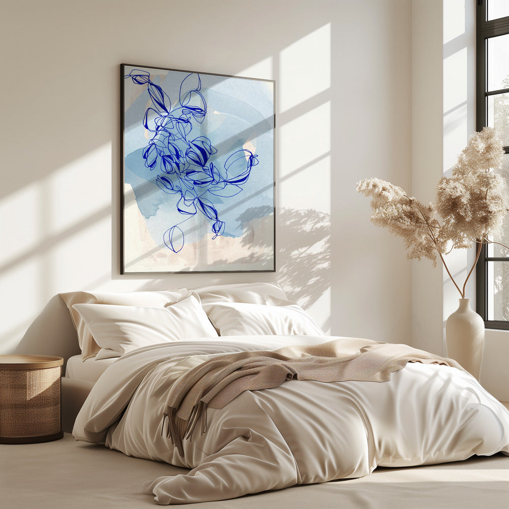 Blue Vine Elegance | Poster