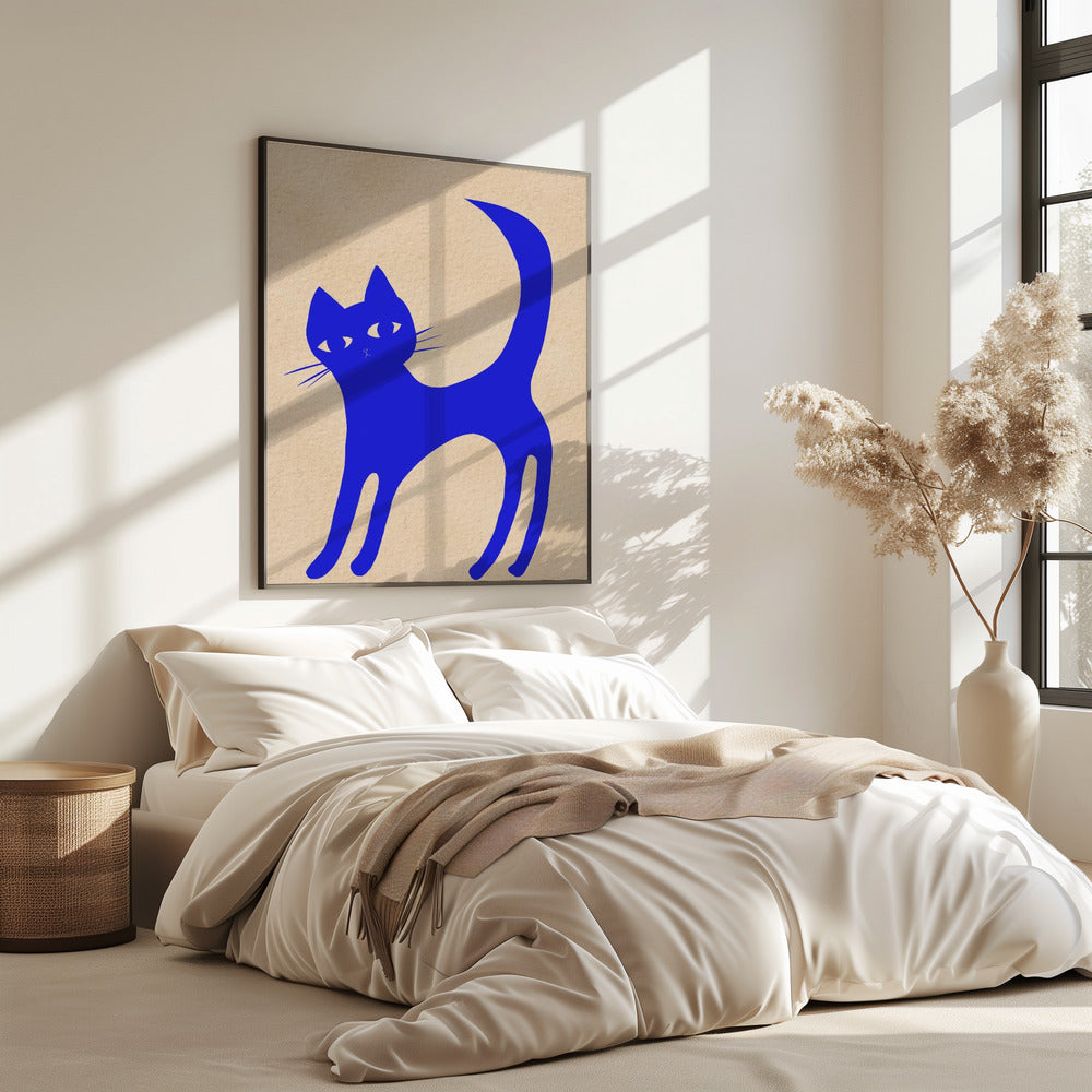 Luminous BLUE cat | Poster