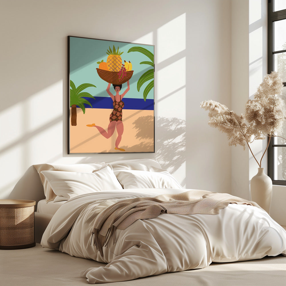 Tropical fruit at the beach | Poster