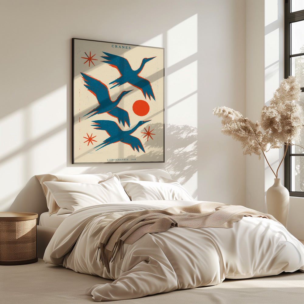 Cranes lithographie | Poster