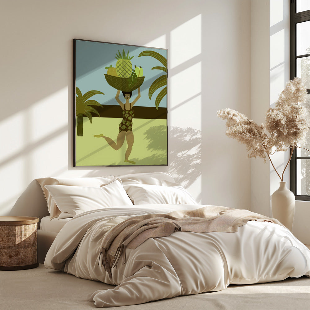 Tropical fruit at the beach | Poster