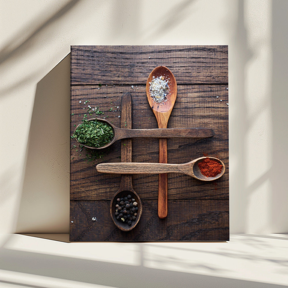 Wooden Spoons With Colorful Spices | Canvas