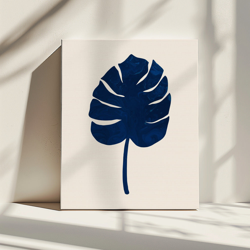 Monstera Marble Blue | Canvas