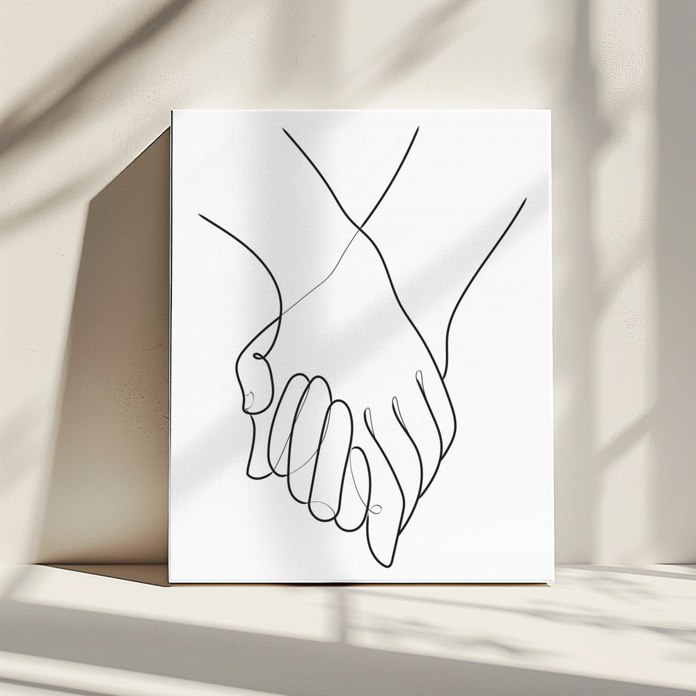 Holding Hands Lines | Canvas