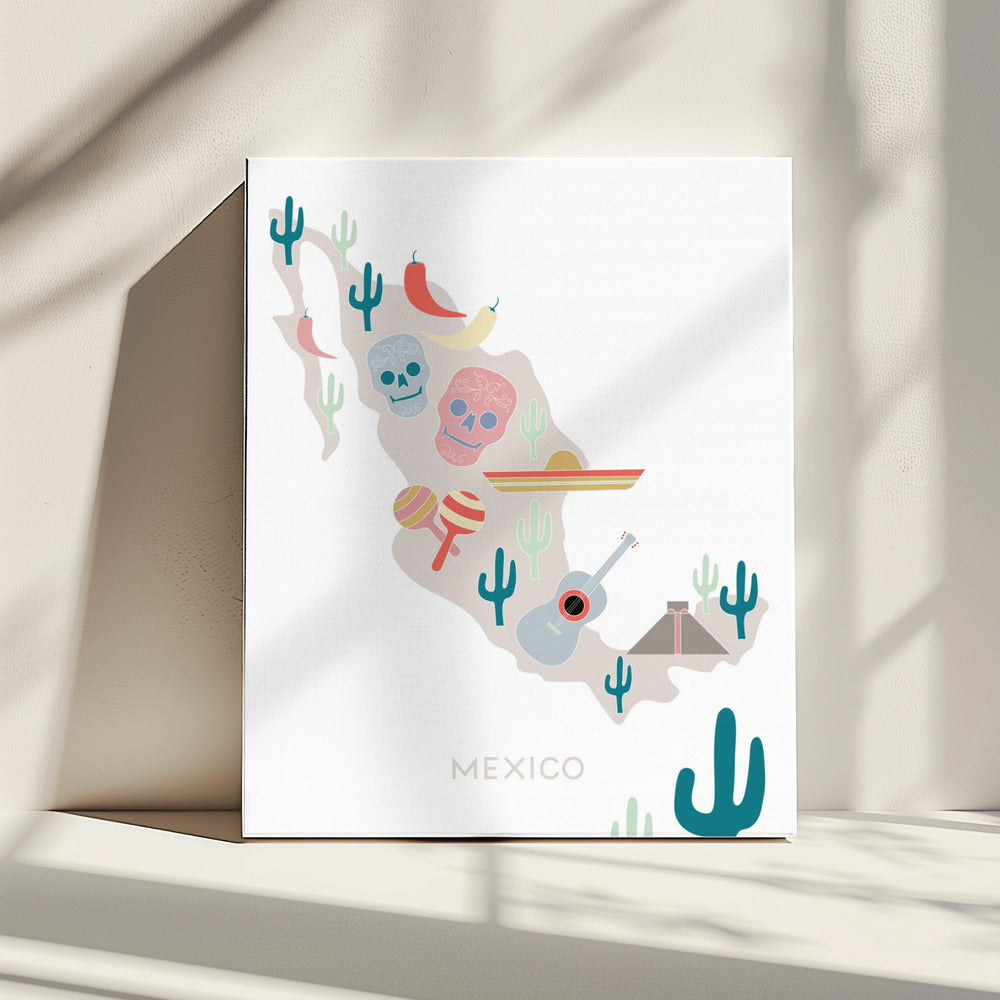 Mexico Map No 1 | Canvas