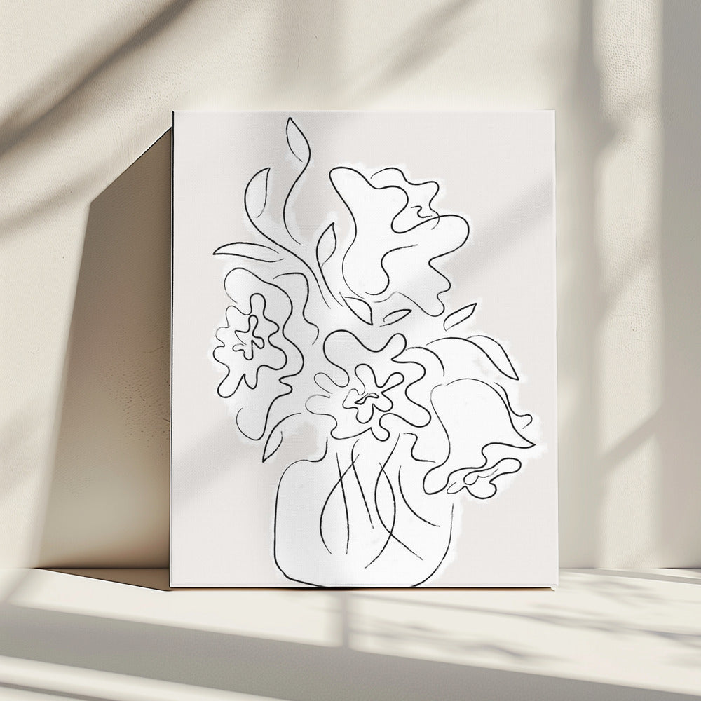 Flower Bouquet Grey | Canvas