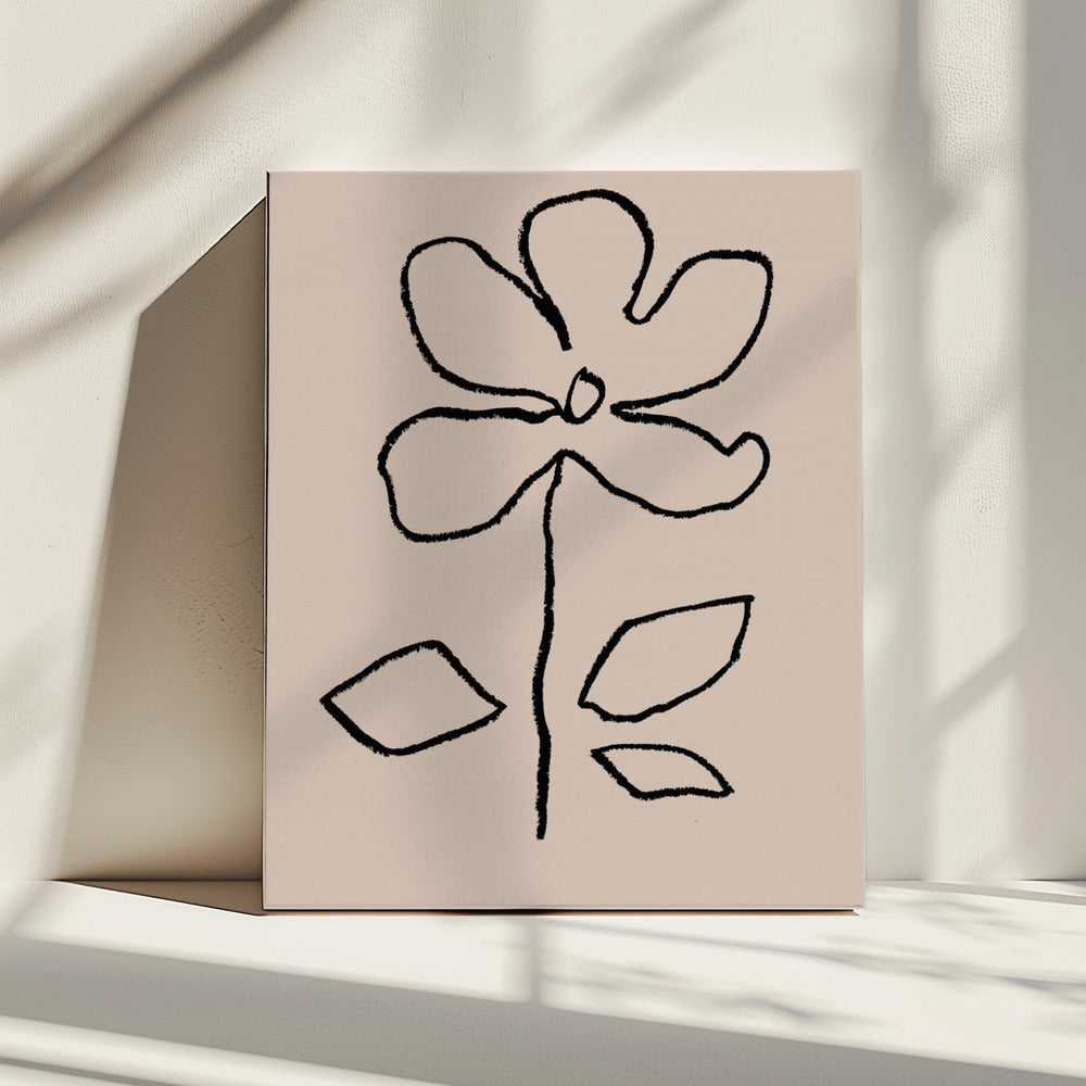 Oil Pastel Flower Black | Canvas