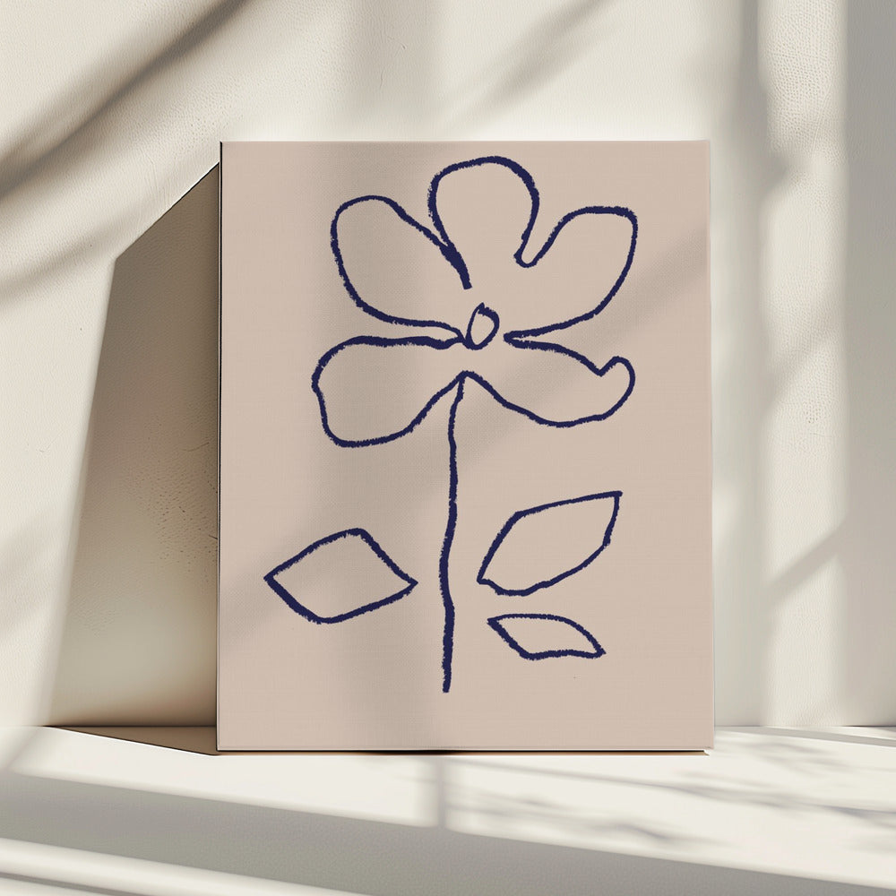 Oil Pastel Flower Blue | Canvas