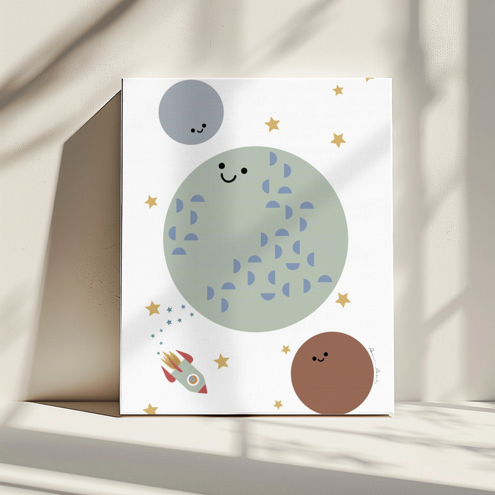 Solar Earth Moon | Canvas