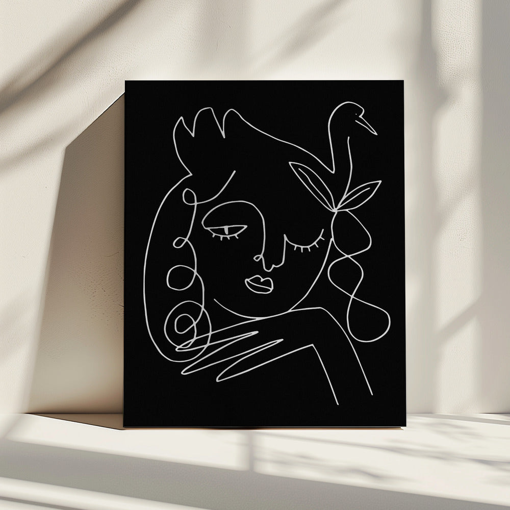 lineart_swan_black_vector_005 | Canvas