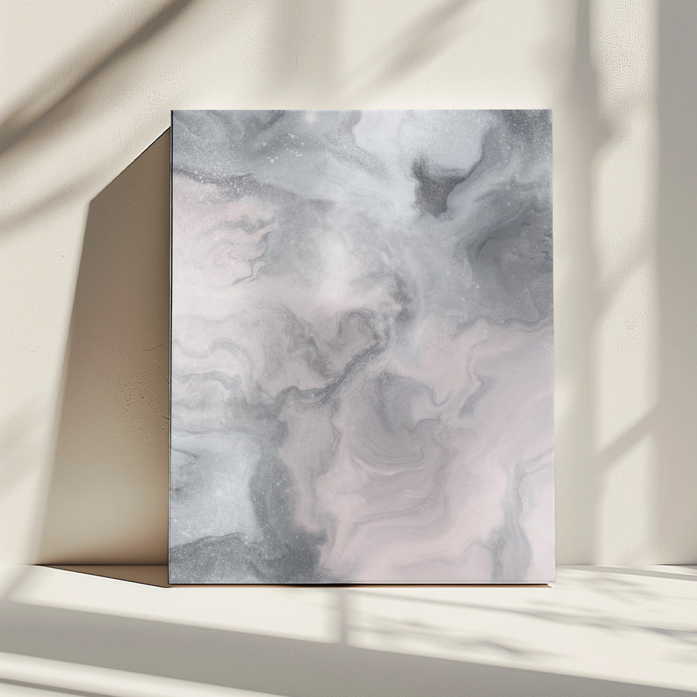 Swirling gray and White Marble Textures | Canvas