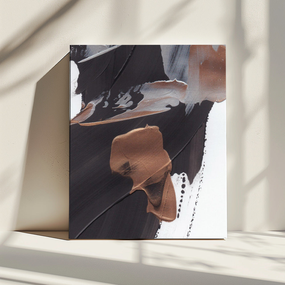 Dynamic Brushstrokes in Brown and Copper | Canvas