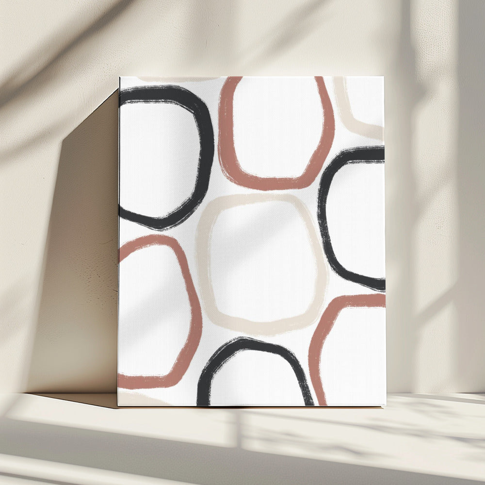 Circles in Black Beige and Rust | Canvas