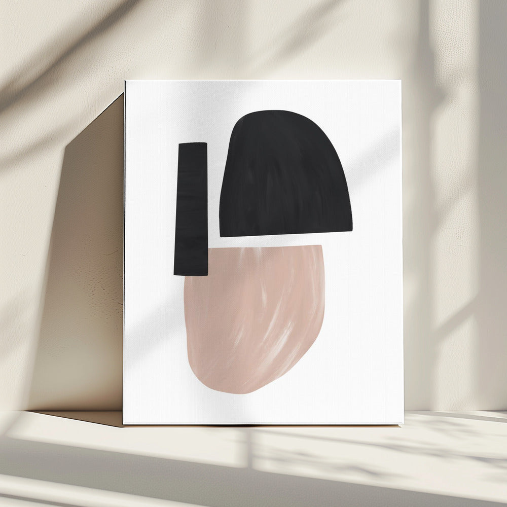 Black and Beige Abstract Shapes | Canvas