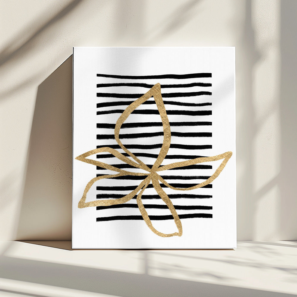 Golden Leaf Lines | Canvas