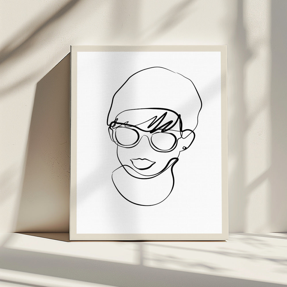 Modern woman line portrait | Canvas