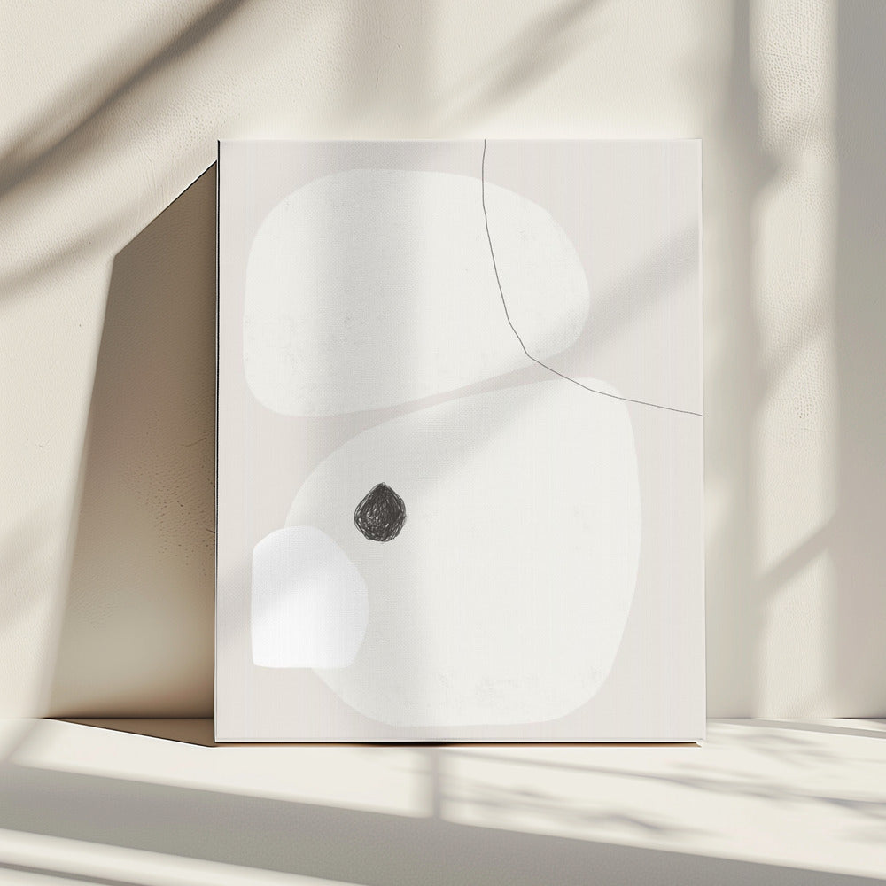 Minimalist Beige and White Geometric Shapes | Canvas