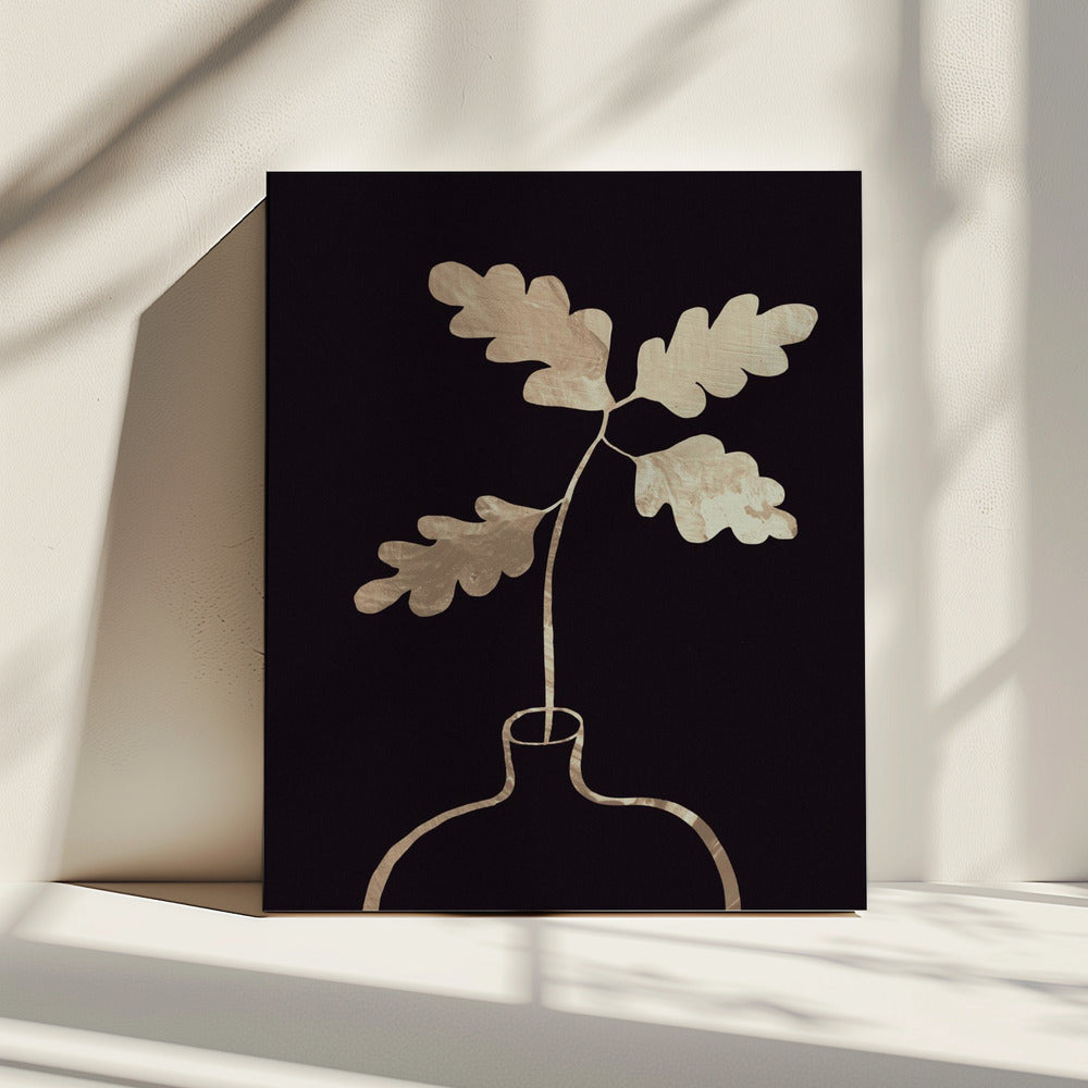 Leaves in vase_gold | Canvas