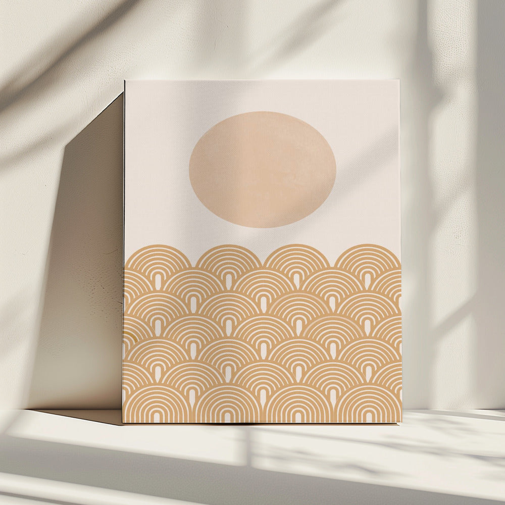 Golden Sun Waves | Canvas