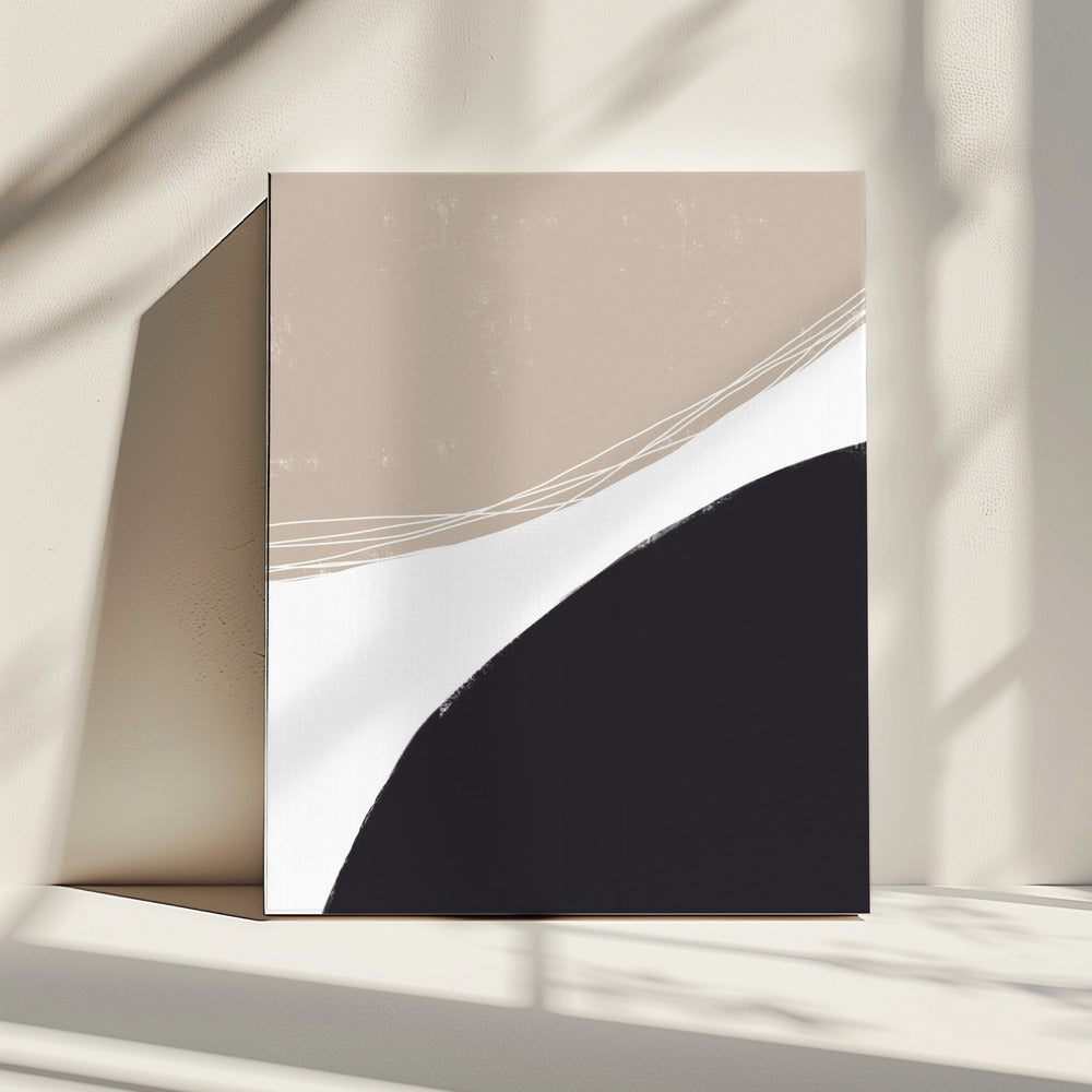 Beige And Black Organic Shapes | Canvas
