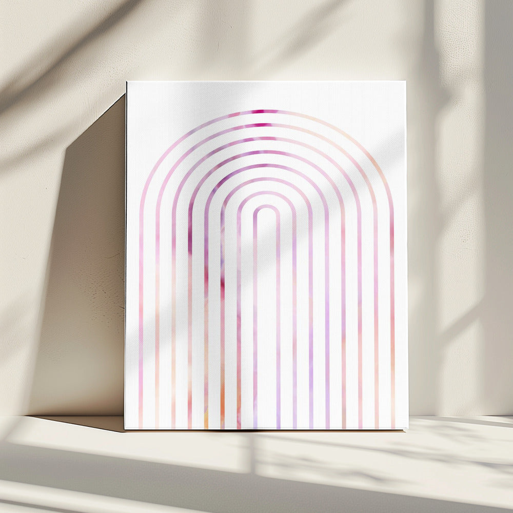 Arching Lines In Soft Pastel Colors | Canvas