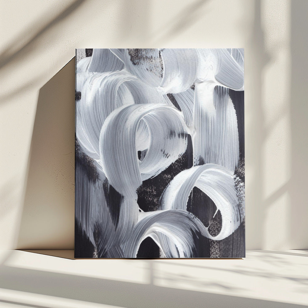 Swirling White Brushstrokes | Canvas