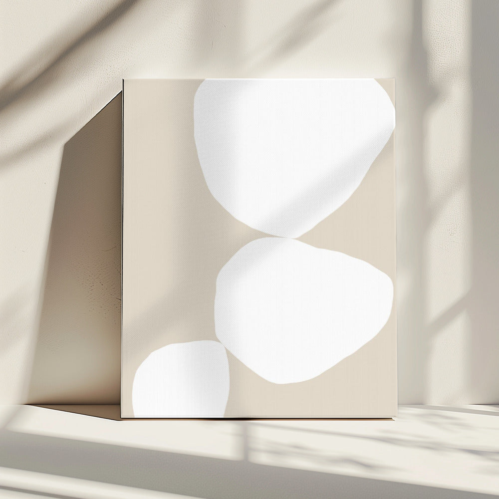 Three White Organic Shapes | Canvas