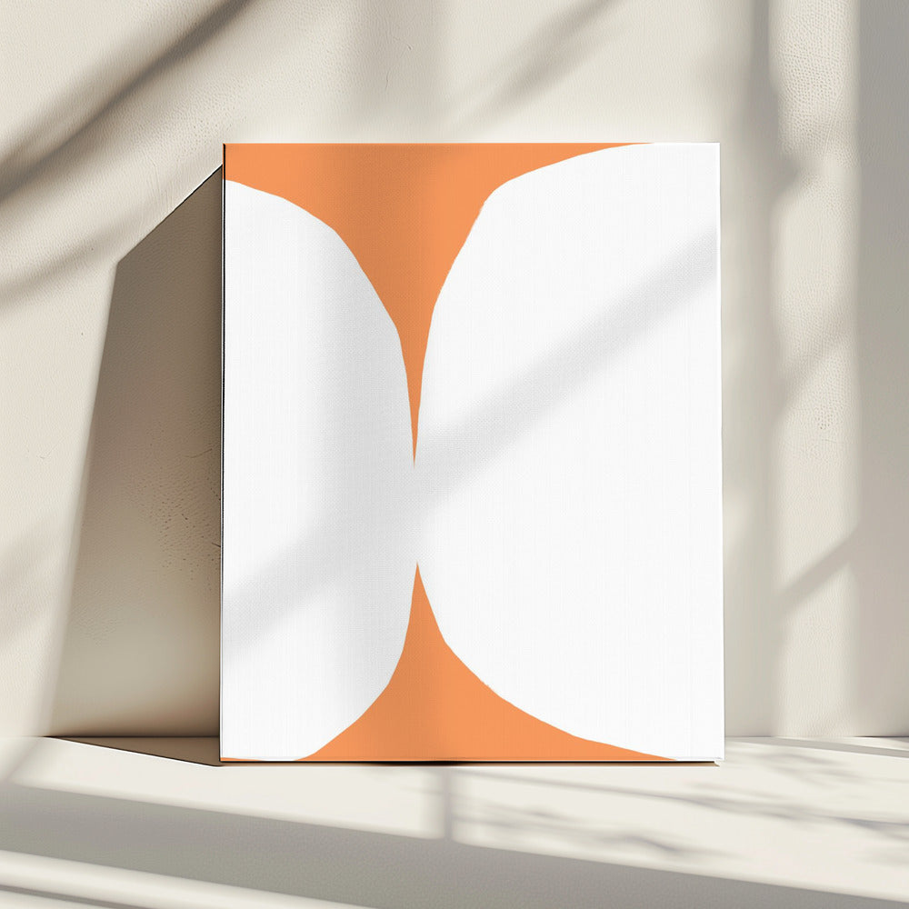 Geometric White Shapes On An Orange Background | Canvas