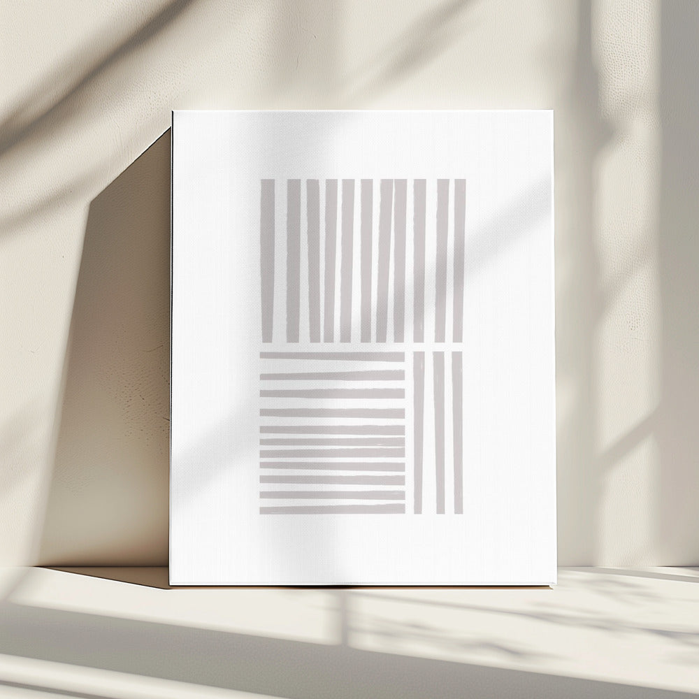 Geometric Gray Lines | Canvas