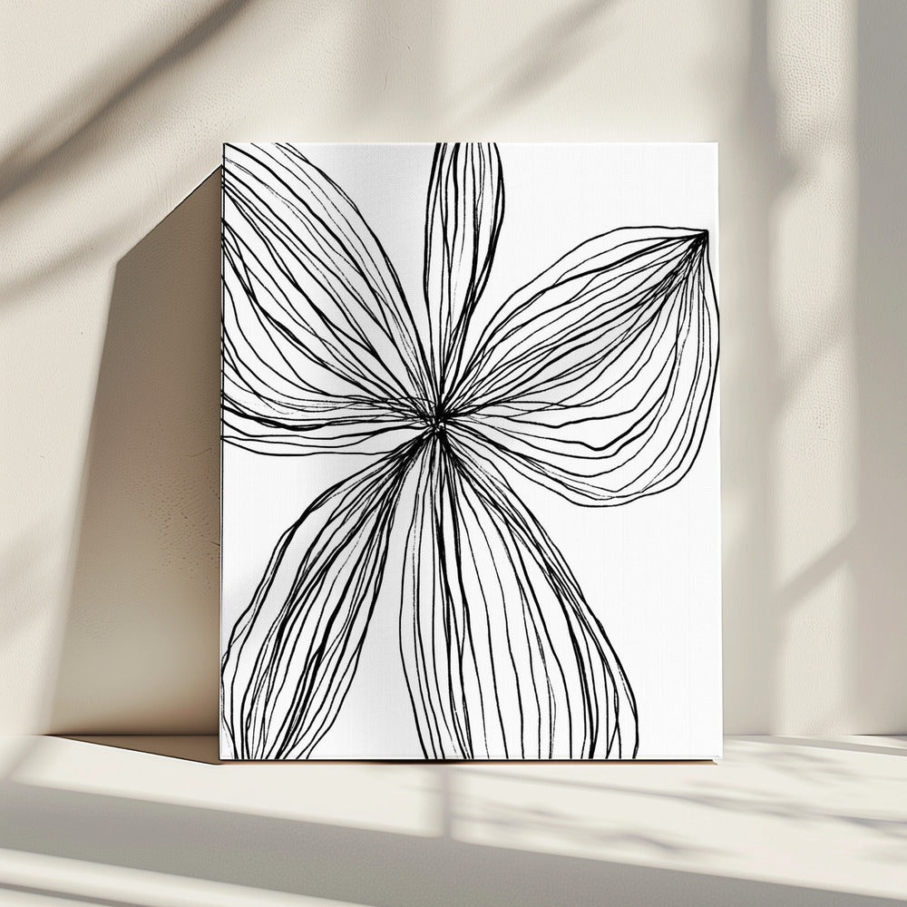 Minimalist Black and White Petals | Canvas