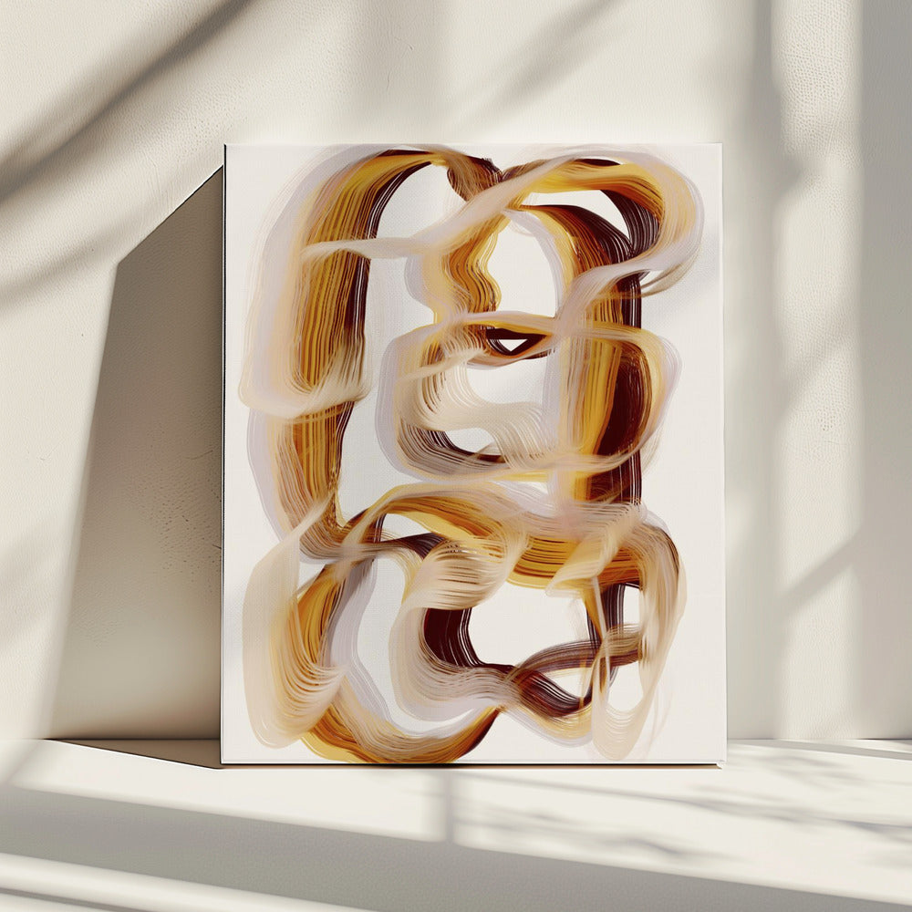 Flowing Amber Paths | Canvas