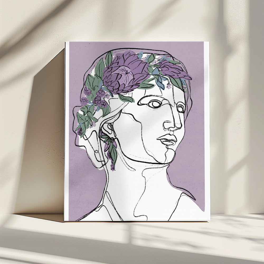 Floral Outline Muse | Canvas