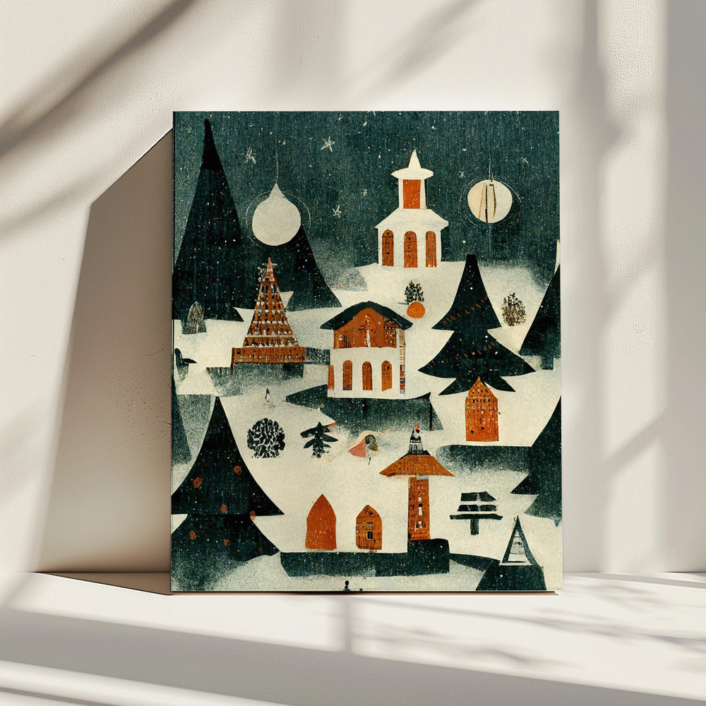 Winter Village Glow | Canvas