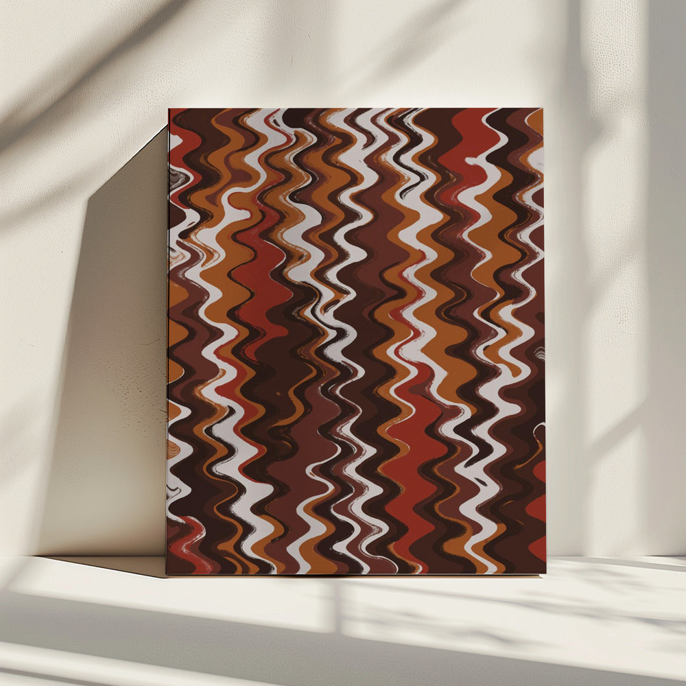 Crimson Wavescape | Canvas