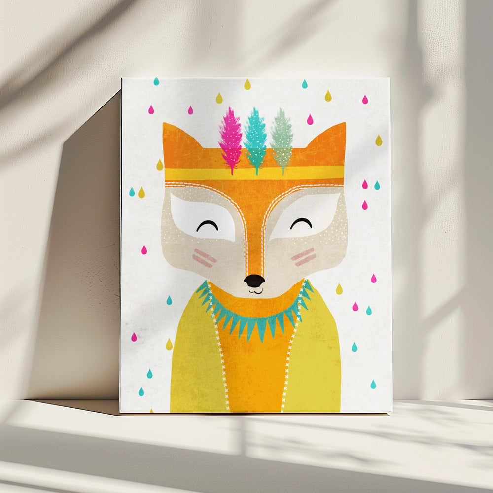 Feathered Fox Face | Canvas