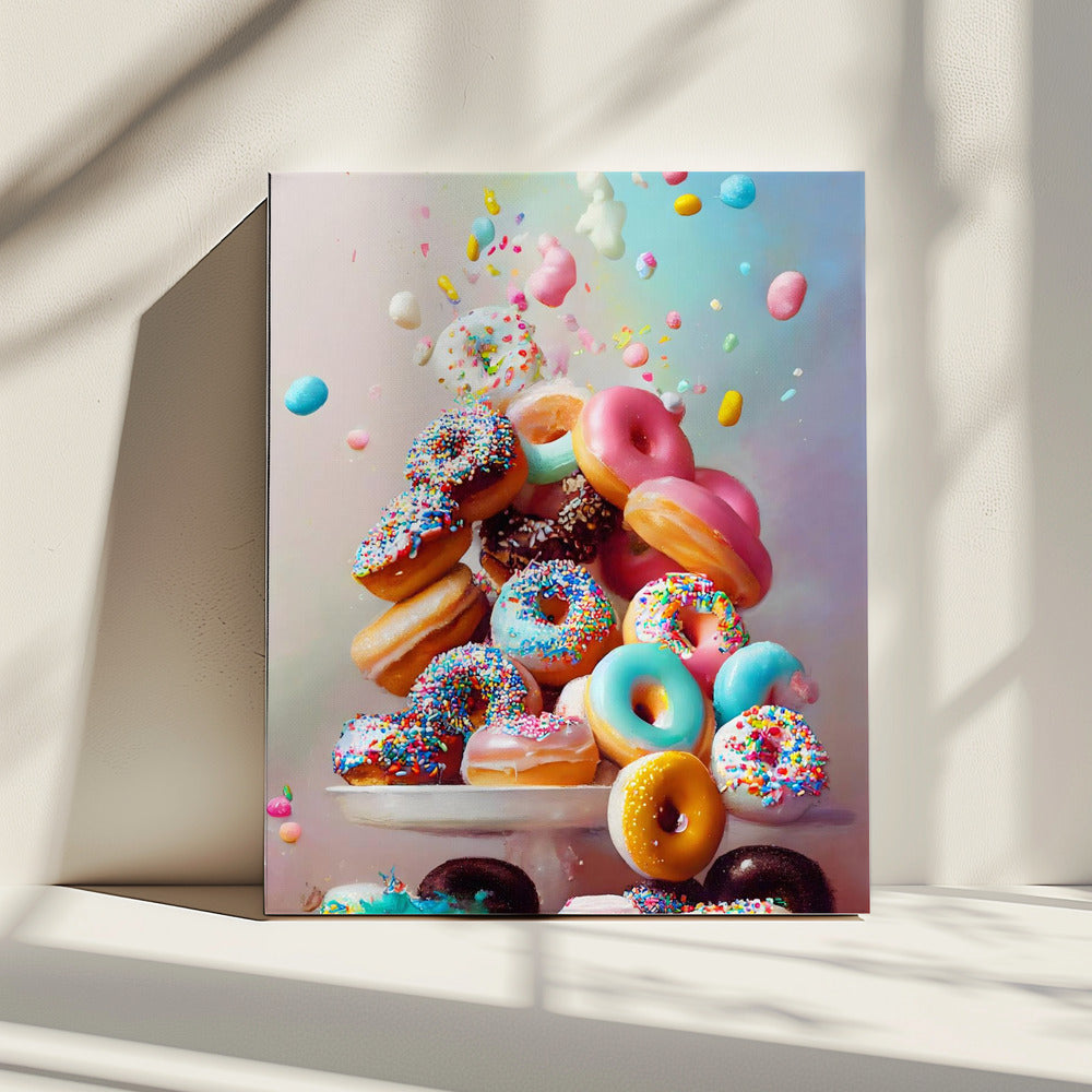 Colorful Donut Cascade | Canvas