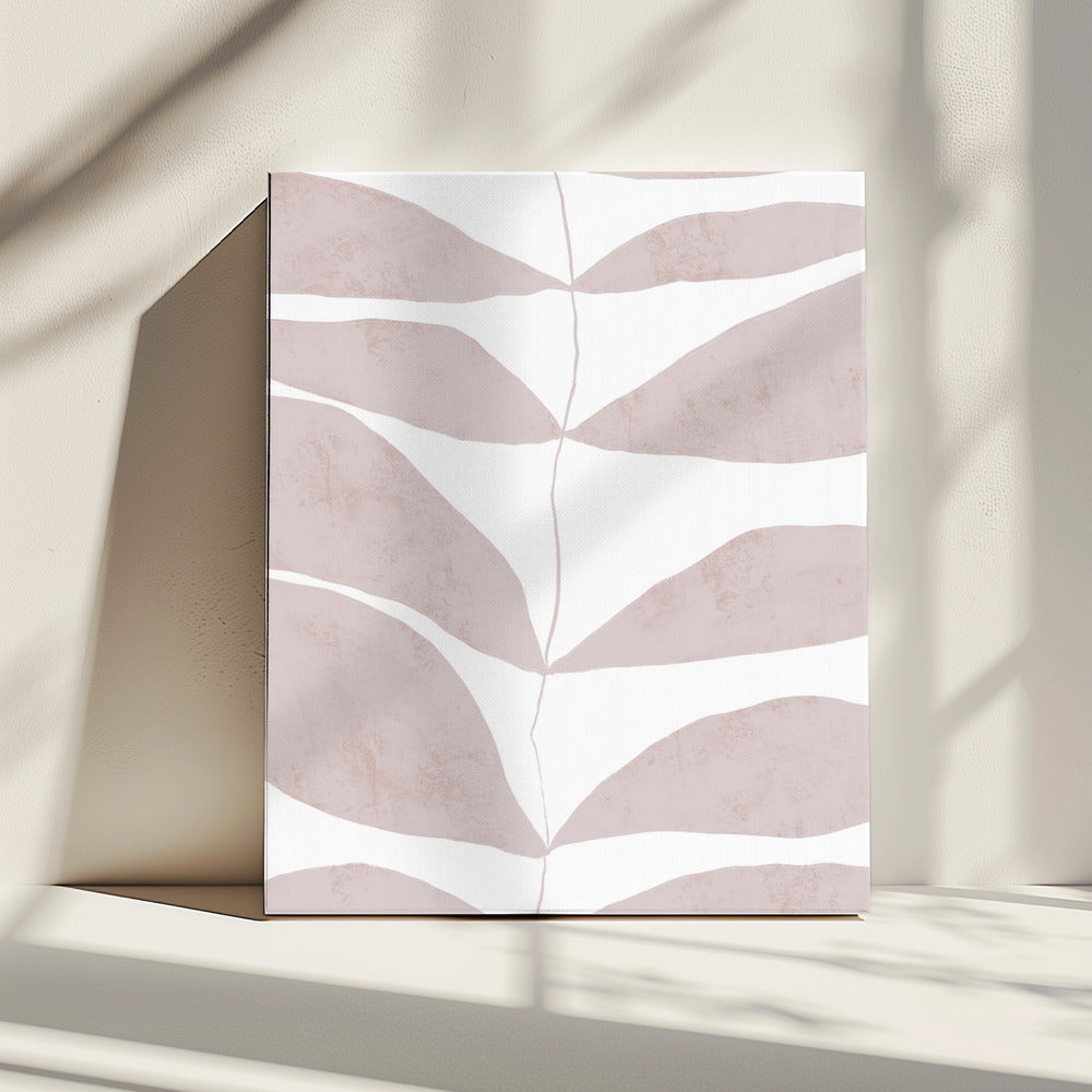 Leaf Patterns in Soft Beige Tones | Canvas