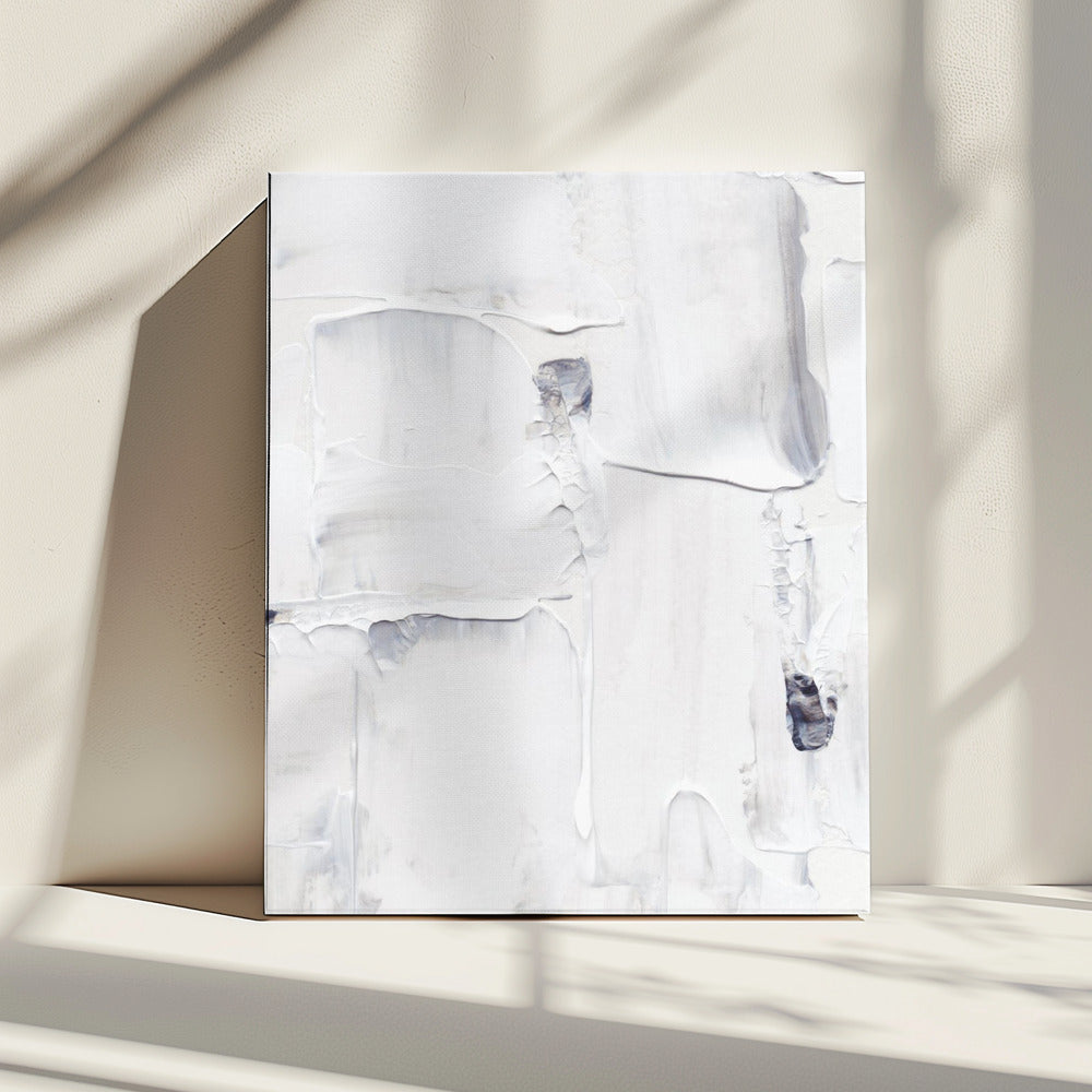 Expressionist White and Gray Brushstrokes | Canvas