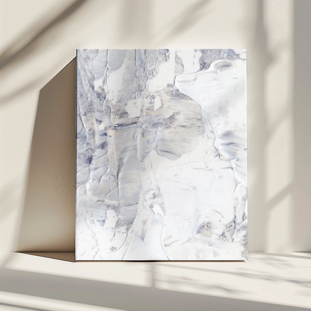 White and Gray Brushstrokes | Canvas