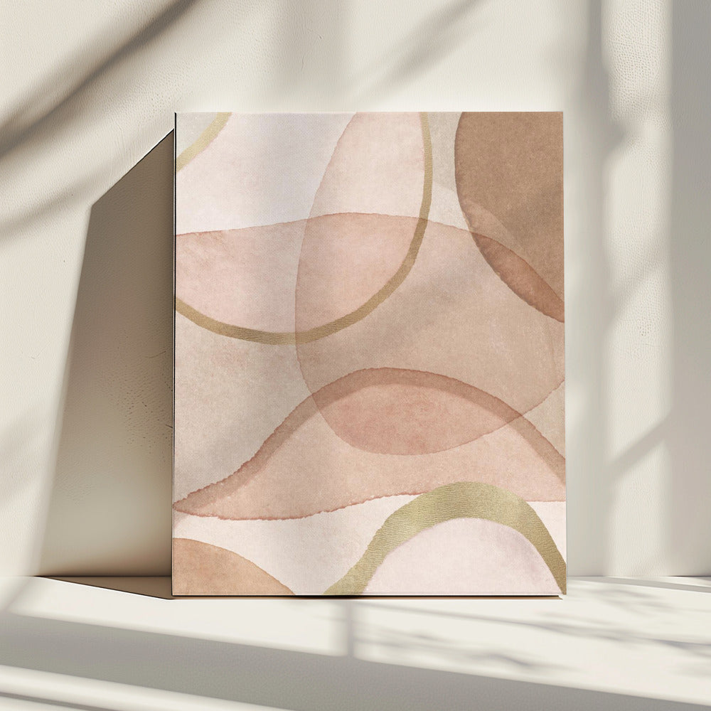 Blush and Brown Abstract | Canvas