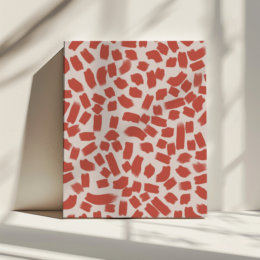 Red Brush Strokes | Canvas