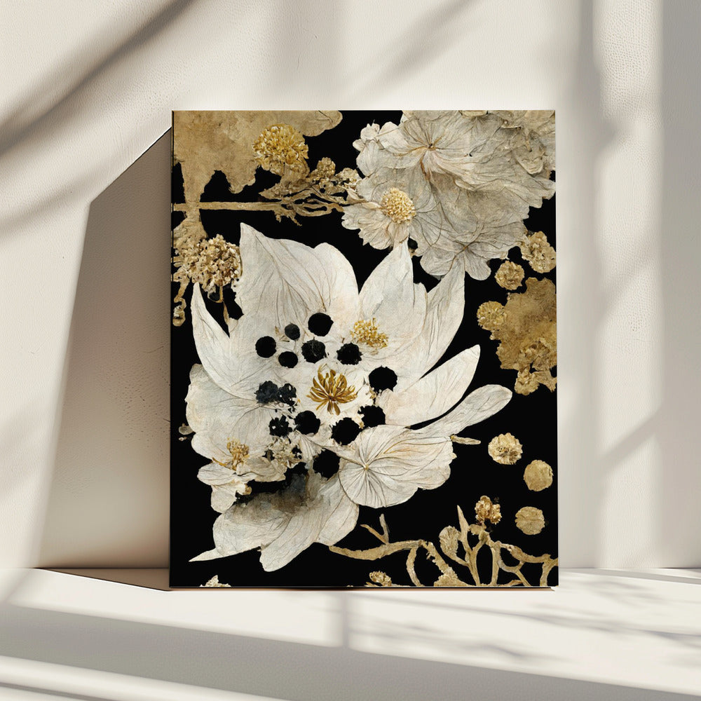 Golden Petal Bloom | Canvas