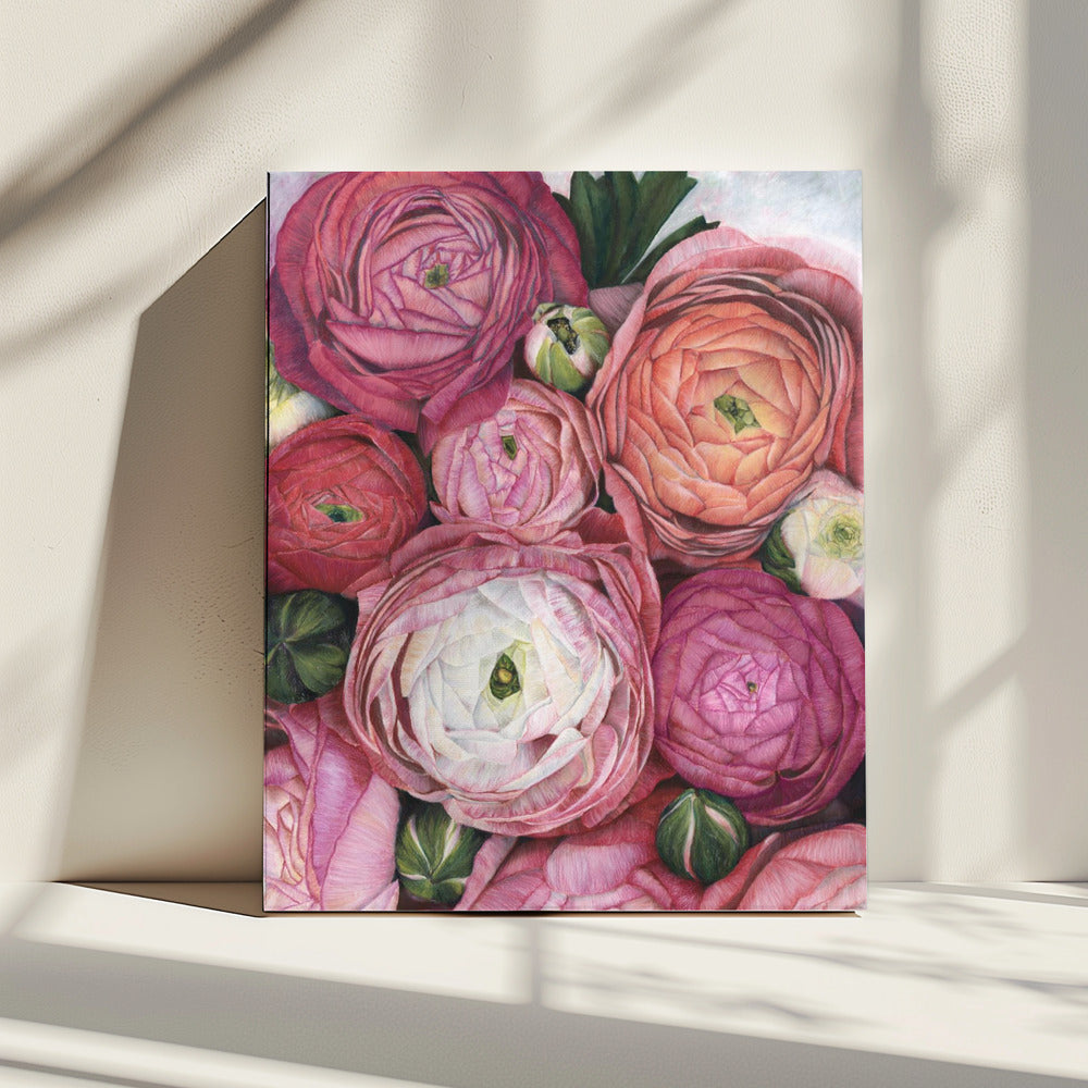 Arleth ranunculus bouquet in warm pink | Canvas