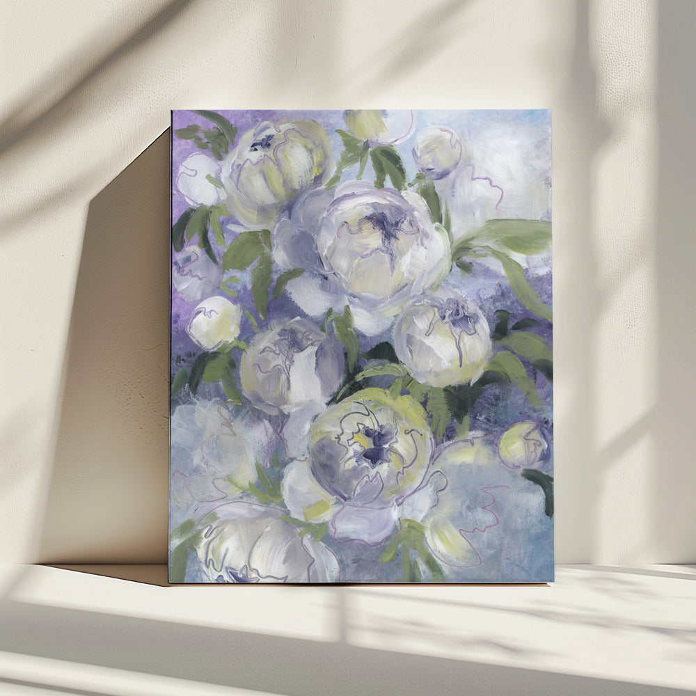 Sady painterly florals in violet | Canvas