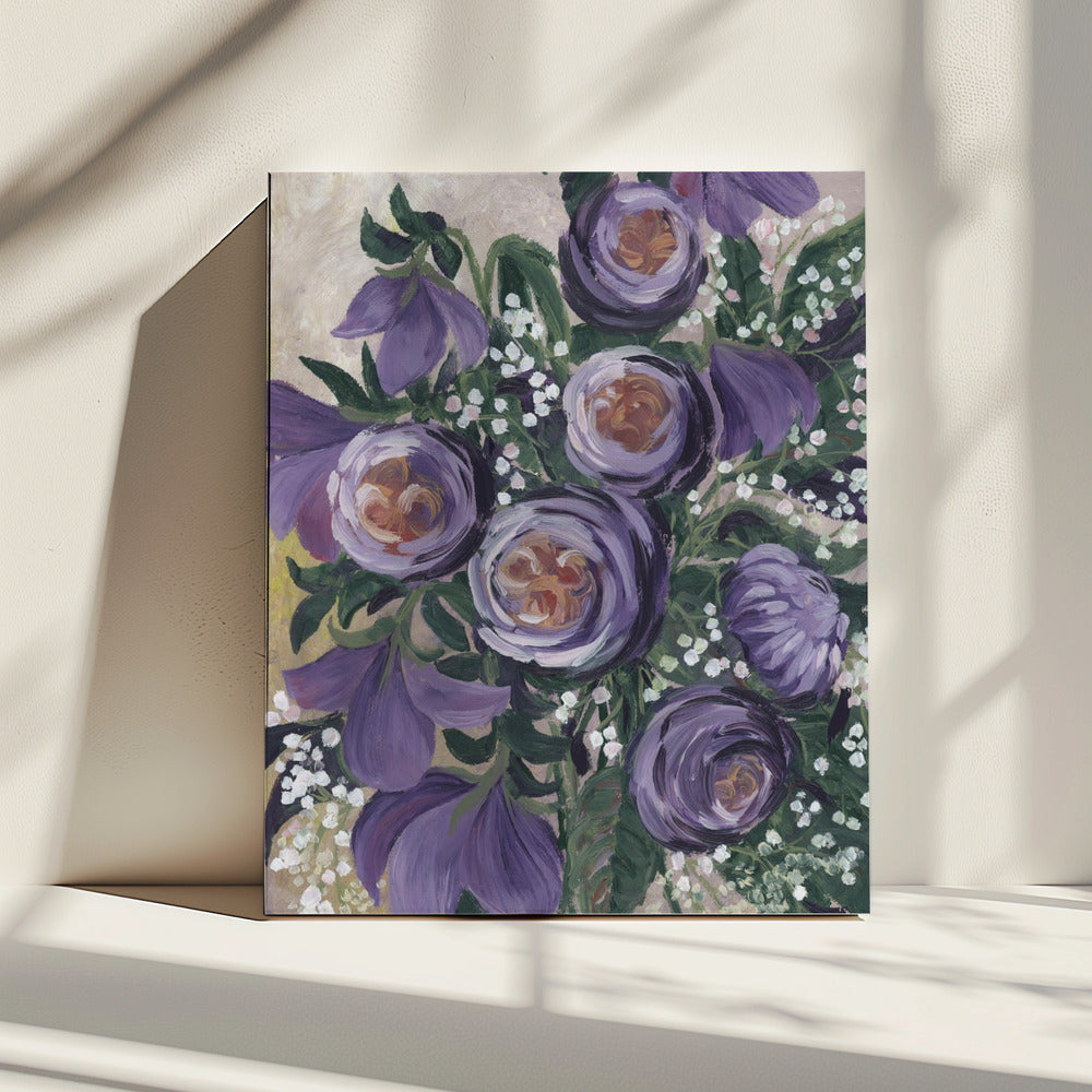 Aaliyah painterly English roses | Canvas