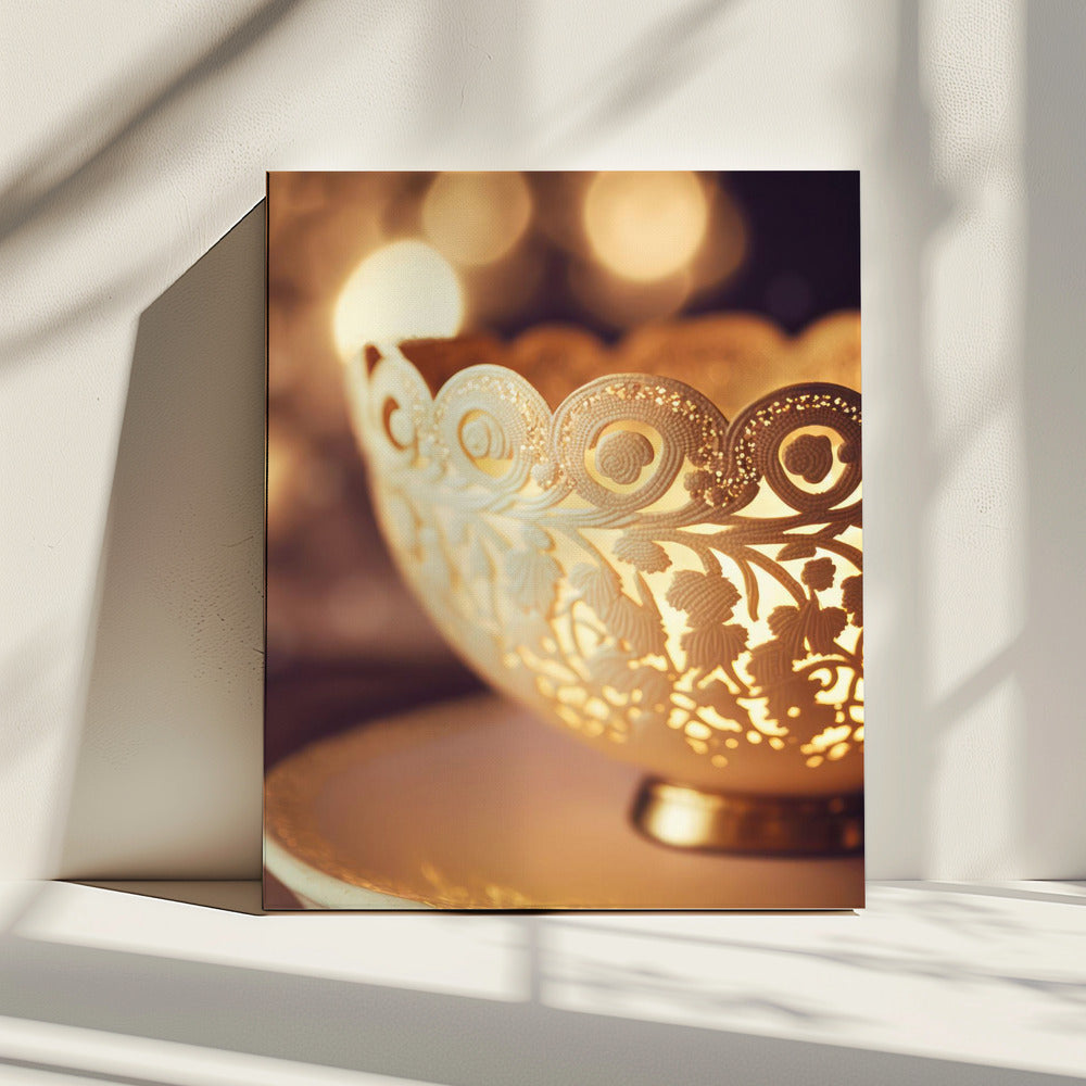Golden Lace Glow | Canvas